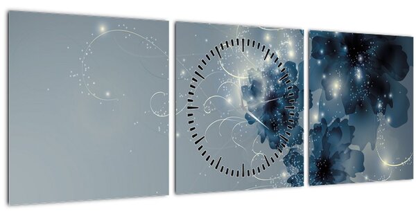 Tablou - Flori delicate (cu ceas) (90x30 cm)