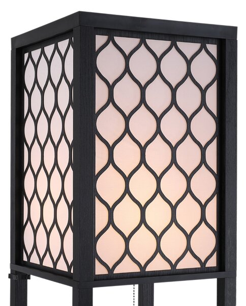Lampa moderna HOMCOM cu rafturi, lampa de sol neagra | Aosom Romania