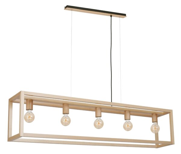 Lustră pe cablu LEGNO 5xE27/60W/230V