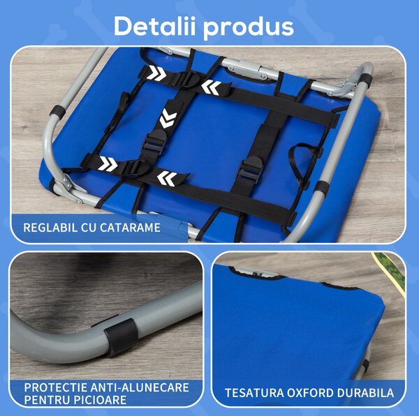 PawHut Saltele Pliabile Oxford pentru Câini, Confort Exterior/Interior, Albastru, 59x46x15cm | Aosom Romania