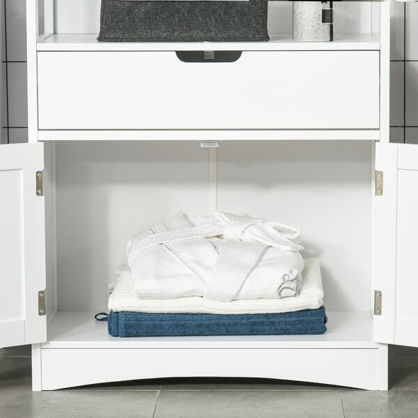 Dulap multifunctional Kleankin cu rafturi, MDF, 60x30x122.5 cm, Alb | Aosom Romania