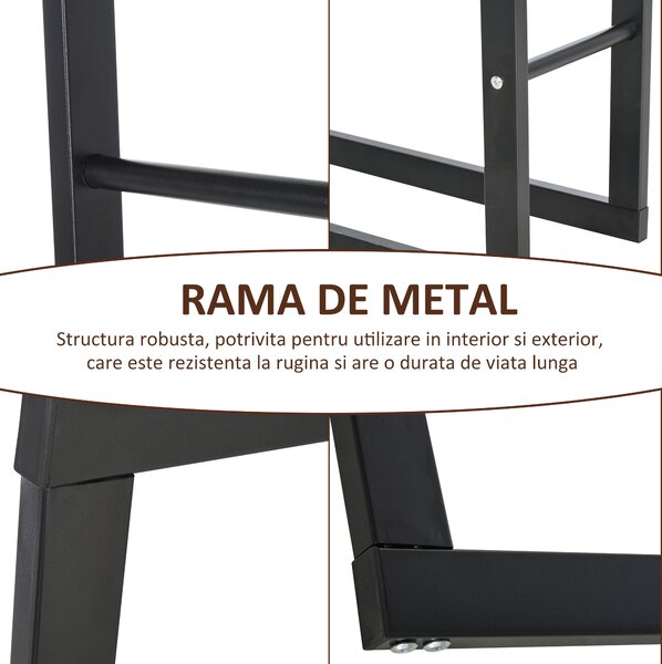 HOMCOM raft stocare lemne, vertical, de interior, 40x25x150cm | Aosom Romania