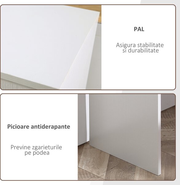 HOMCOM Birou Unghiular Versatil cu Raft, Design Modern, Alb, 117x82x74 cm | Aosom Romania