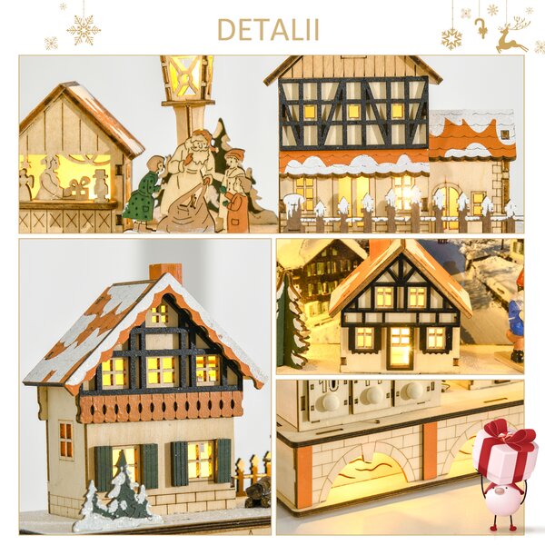 Calendar de Advent, calendar de Craciun, decoratiunde de Craciun HOMCOM | Aosom Romania