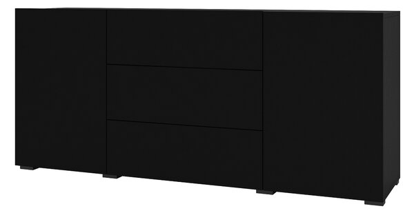 Comodă Avernic Typ 26 (onyx negru + stejar wotan). Promo -12%. 1042066