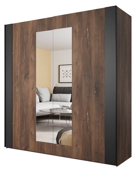 Dulap de haine Signat Typ 18 (negru + stejar flagstaff). Promo -20%. 1042100