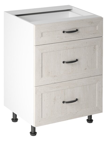Dulap cu sertare inferior, alb/pin nordic, ROYAL D60S3