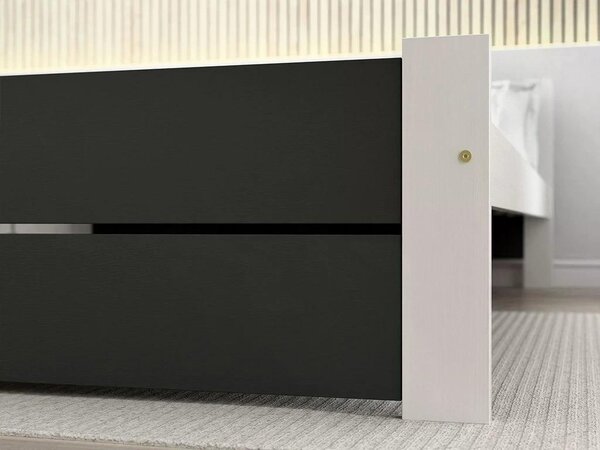 Pat IKAROS DOUBLE 80 x 200 cm, antracit/alb Saltele: Fara saltea, Somiera pat: Fara somiera