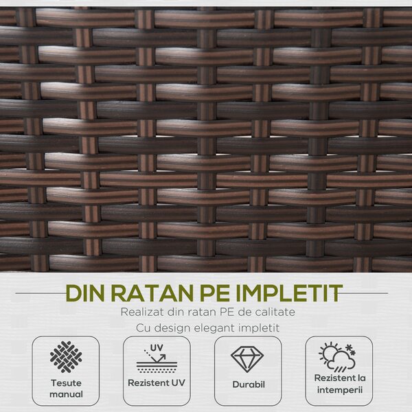 Outsunny Set Mobilier pentru Grădină 8 Piese, Canapea, Masă de Exterior, Perne Detașabile și Lavabile, Design Elegant | Aosom Romania