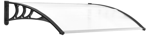 Outsunny Copertină din Policarbonat, Acoperiș pentru Ușă sau Fereastră Impermeabilă Anti-UV, 120x80x23 cm, Negru | Aosom Romania