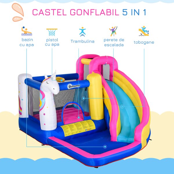 Castel Joc Gonflabil Outsunny Gigant și Trambulina | Aosom RO