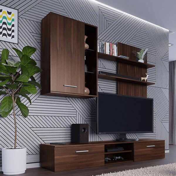 KONDELA Mobilier de perete living, wenge, QUATRO