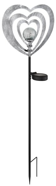 Globo 36580 - Lampă solară LED, 0,06 W/3 V, IP44, inimă argintie