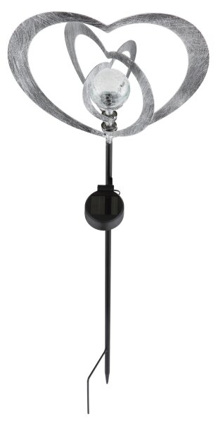 Globo 36580 - Lampă solară LED, 0,06 W/3 V, IP44, inimă argintie