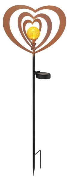 Globo 36580R - Lampă solară LED LED/0,06W/3V IP44, inimă ruginie