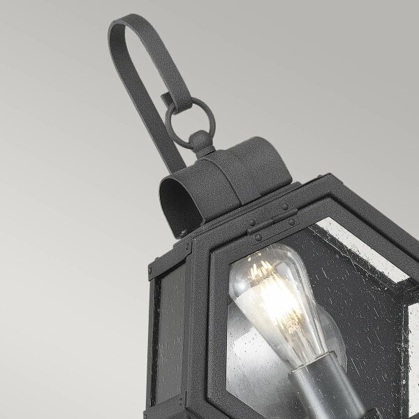 Quintiesse QN-HEATH-S-MB - Aplică de perete pentru exterior HEATH S, 1x E27/60W/230V, IP44, neagră