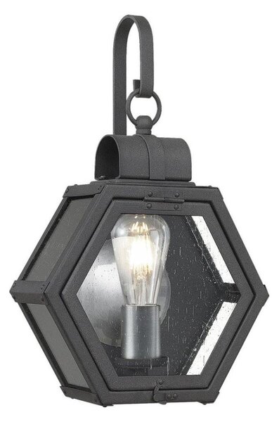 Quintiesse QN-HEATH-S-MB - Aplică de perete pentru exterior HEATH S, 1x E27/60W/230V, IP44, neagră
