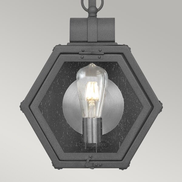 Quintiesse QN-HEATH-S-MB - Aplică de perete pentru exterior HEATH S, 1x E27/60W/230V, IP44, neagră