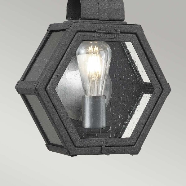 Quintiesse QN-HEATH-S-MB - Aplică de perete pentru exterior HEATH S, 1x E27/60W/230V, IP44, neagră