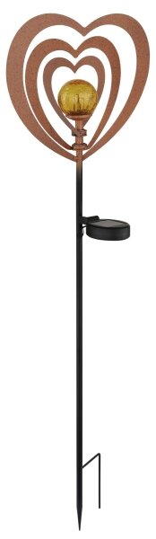 Globo 36580R - Lampă solară LED LED/0,06W/3V IP44, inimă ruginie