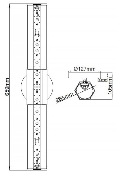 Quintiesse QN-FACET-LED2-HB-BATH-LED Corp de iluminat pentru baie FACET, 2xLED/12W, 230V, IP44, auriu