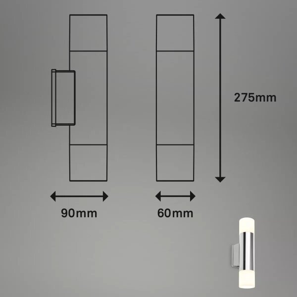 Briloner - Aplică LED de perete pentru baie 2xGU10/4,8W/230V IP44 3000K crom