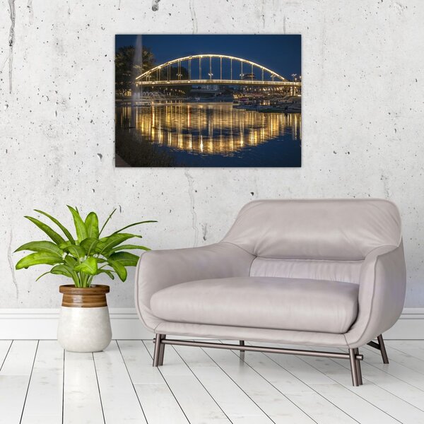 Tablou pe sticlă cu făntână arteziană (70x50 cm)