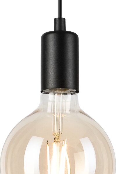 Lustră pe cablu ASTRID 1xE27/60W/230V negru mat