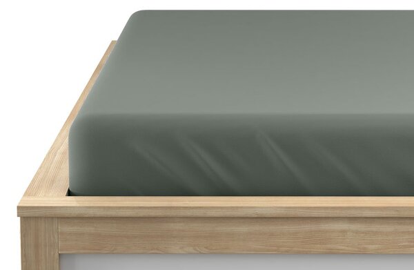 Cearsaf jersey verde inchis 180 x 200 cm