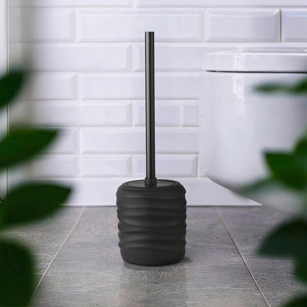 Perie de WC neagră din ceramică Illana – Wenko