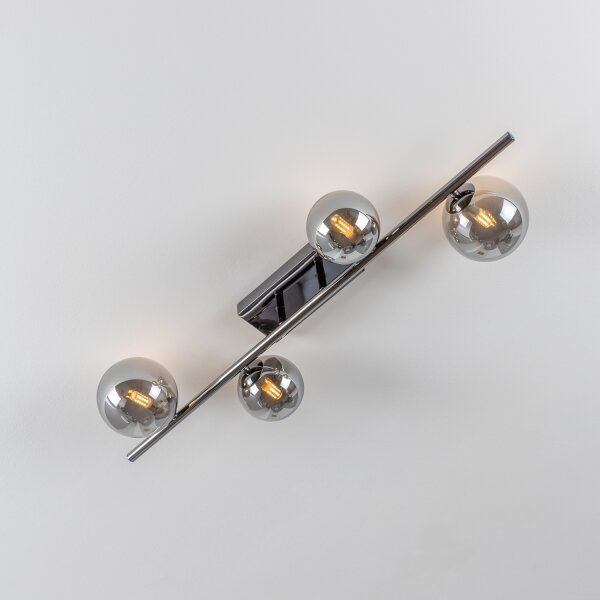 Brilagi - Lustră LED aplicată MILLA 4xG9/3W/230V negru-crom/fumuriu