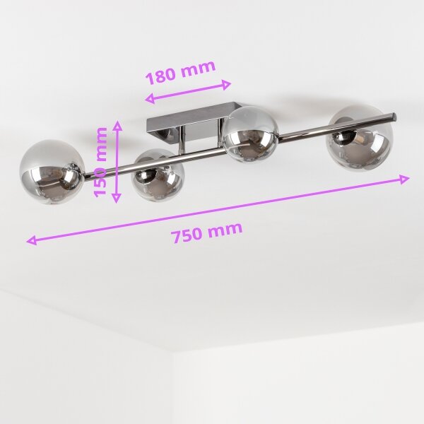 Brilagi - Lustră LED aplicată MILLA 4xG9/3W/230V negru-crom/fumuriu