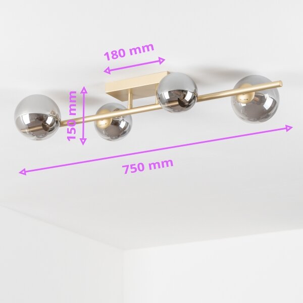 Lustră LED aplicată Brilagi MILLA 4xG9/3W/230V auriu/fumuriu