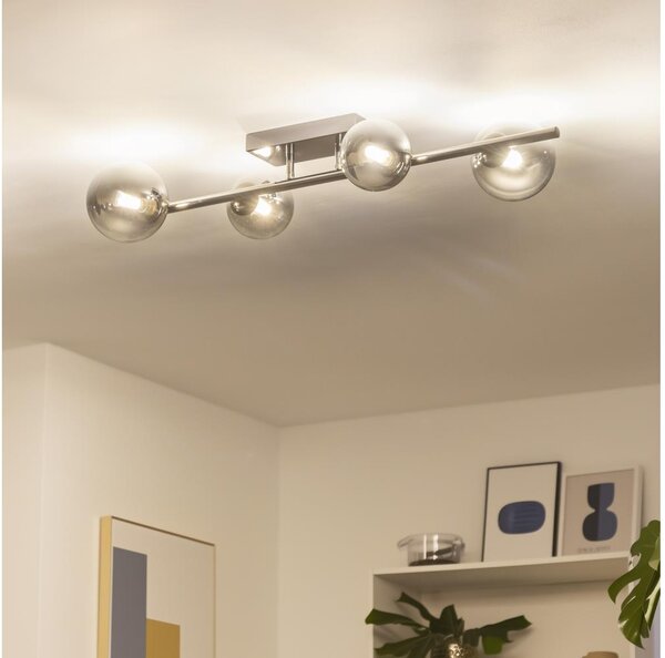 Brilagi - Lustră LED aplicată MILLA 4xG9/3W/230V negru-crom/fumuriu