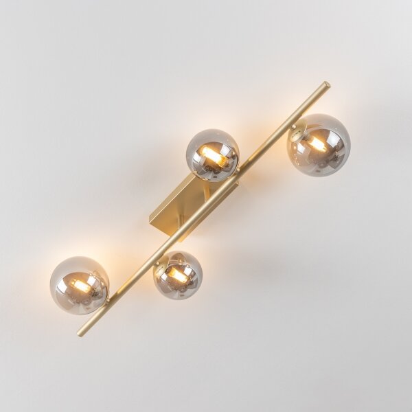 Lustră LED aplicată Brilagi MILLA 4xG9/3W/230V auriu/fumuriu