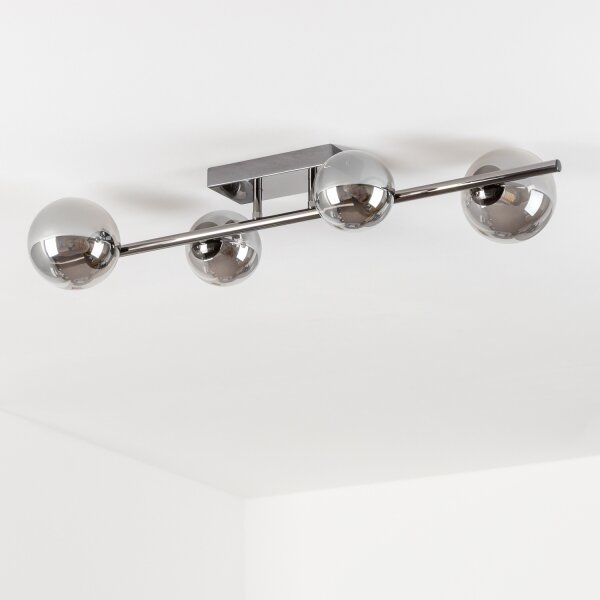 Brilagi - Lustră LED aplicată MILLA 4xG9/3W/230V negru-crom/fumuriu
