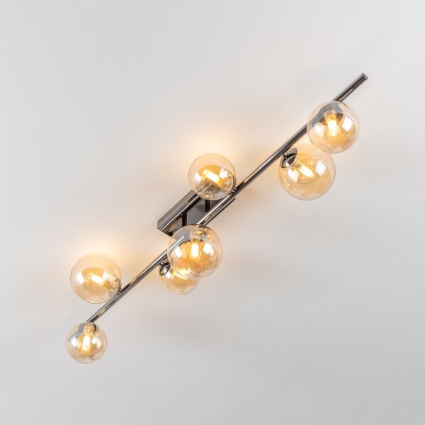 Brilagi - Lustră LED aplicată MILLA 7xG9/3W/230V, negru cromat/auriu