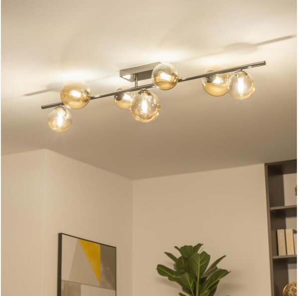 Brilagi - Lustră LED aplicată MILLA 7xG9/3W/230V, negru cromat/auriu