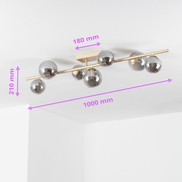 Lustră LED aplicată Brilagi MILLA 7xG9/3W/230V auriu/fumuriu