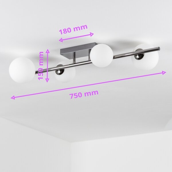 Brilagi - Lustră LED aplicată MILLA 4xG9/3W/230V negru crom/alb