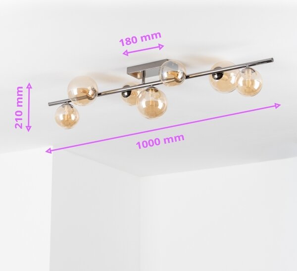 Brilagi - Lustră LED aplicată MILLA 7xG9/3W/230V, negru cromat/auriu
