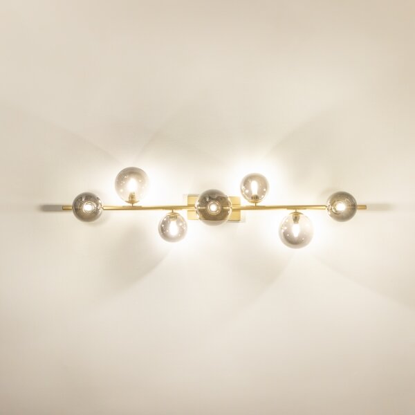 Lustră LED aplicată Brilagi MILLA 7xG9/3W/230V auriu/fumuriu