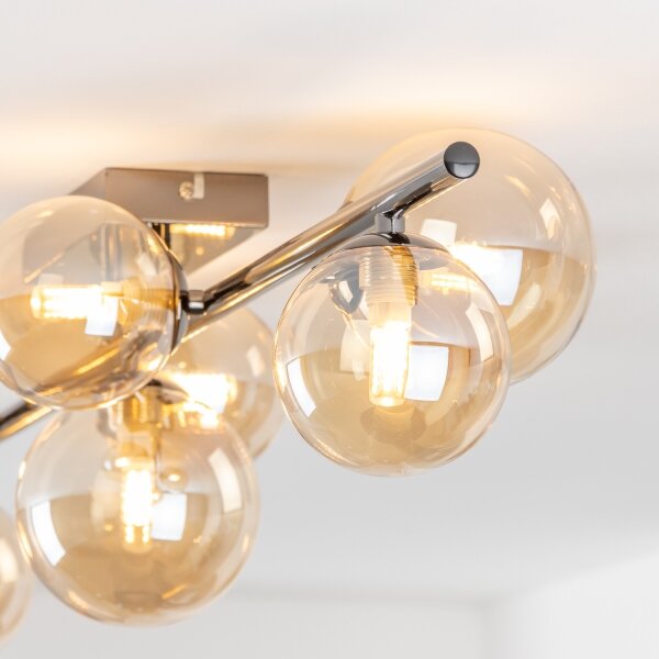 Brilagi - Lustră LED aplicată MILLA 7xG9/3W/230V, negru cromat/auriu