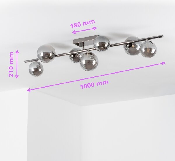 Brilagi - Lustră LED aplicată MILLA 7xG9/3W/230V, negru cromat/sticlă fumurie