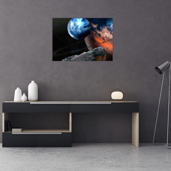 Tablou planetei în cosmos (70x50 cm)