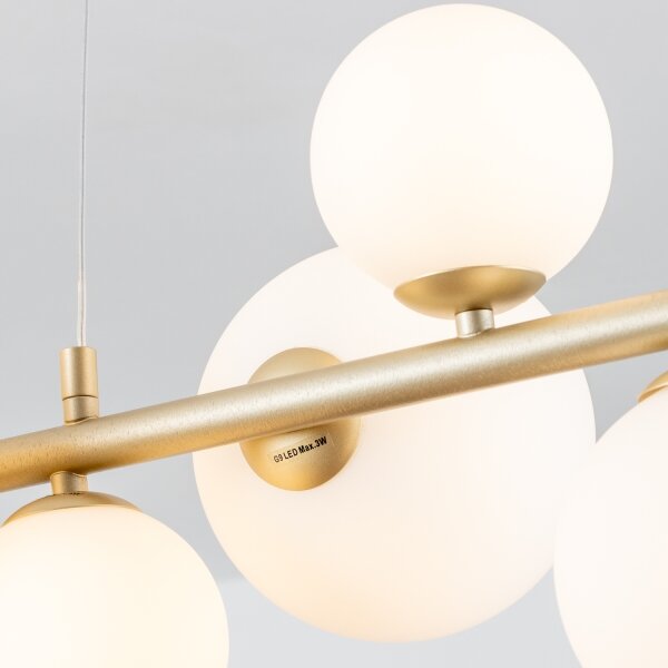 Lustră LED pe cablu Brilagi MILLA 10xG9/3W/230V auriu/alb