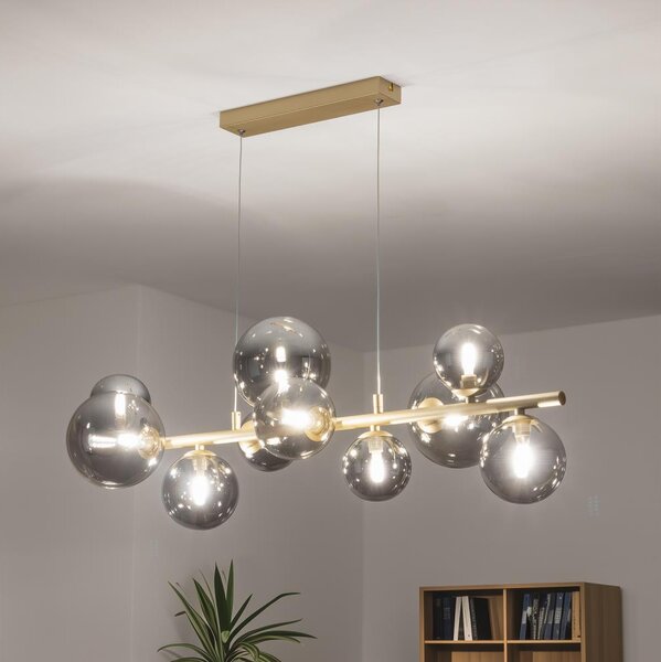 Lustră LED pe cablu Brilagi MILLA 10xG9/3W/230V auriu/fumuriu