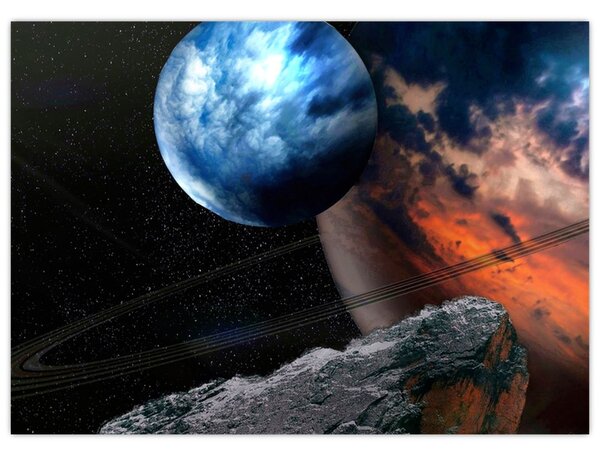 Tablou planetei în cosmos (70x50 cm)