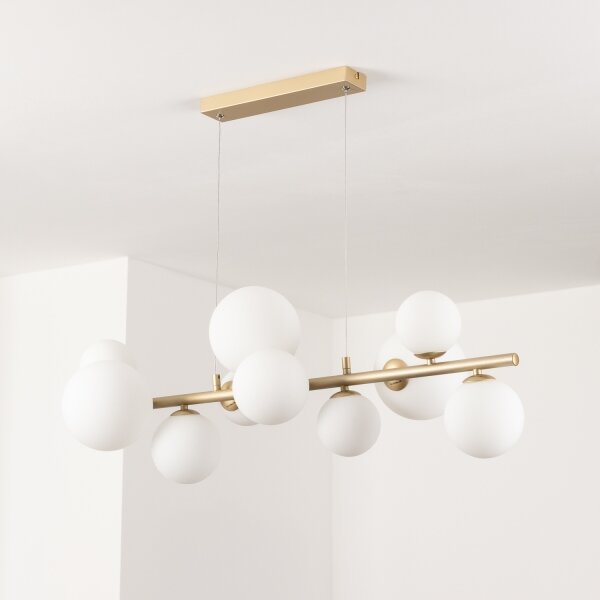 Lustră LED pe cablu Brilagi MILLA 10xG9/3W/230V auriu/alb