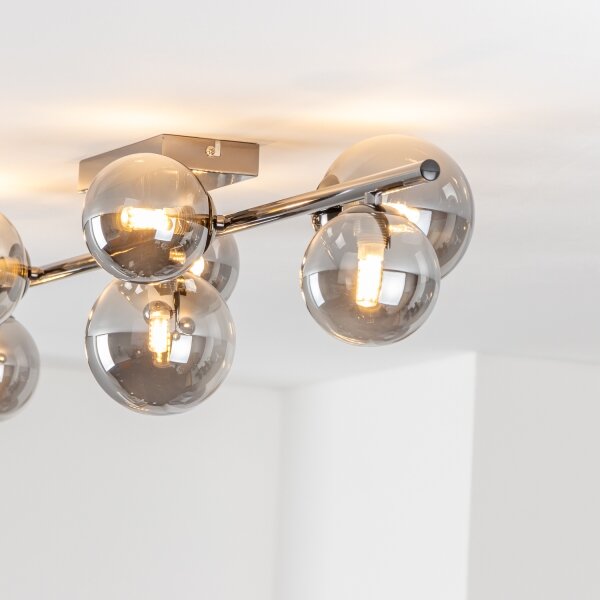 Brilagi - Lustră LED aplicată MILLA 7xG9/3W/230V, negru cromat/sticlă fumurie